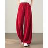 TERRE BLEUE Women's Rhinestone Design Casual Wide-Leg Pants