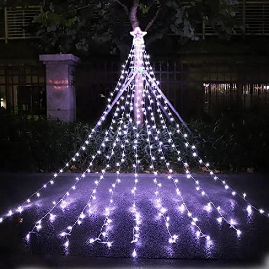 MoSpace Christmas Illumination 9 350 8 Solar Drape Star Tree Strip Light with Remote Timer Automatic Suitable for New and Garden Use Lights, LEDs,