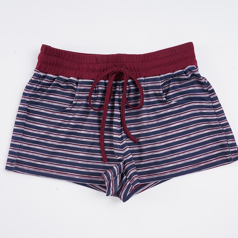 BM Style European & American Slim Crop Top & Shorts Set – Striped Camisole & Shorts for Women