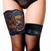 15Cm Wide Lace Floral With Silicone Non-Slip Hold Up Thigh High Stockings Ultra Thin Over The Knee Sock