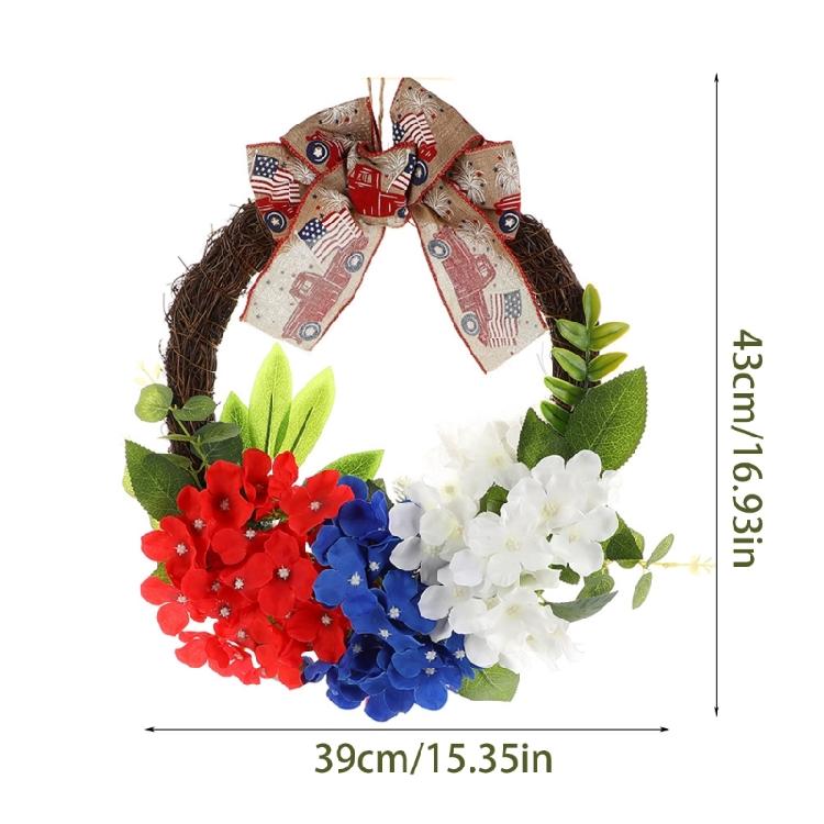 Patriotic Wreath Independence Day Wreath Artificial Flower Wreath