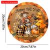2D Flat 20*20cm, Autumn Home Decoration, Featuring A Wooden Circular Creative Logo Scarecrows and Pumpkins, Suitable for Home, Kitchen, Garden