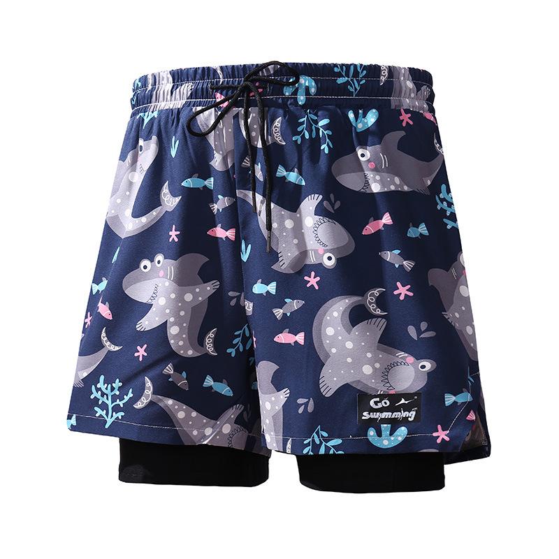 Costume da bagno anti-imbarazzo nuovo ad asciugatura rapida taglia grande angolazione piatta costume da bagno per sorgente termale pantaloncini da spiaggia costumi da bagno da uomo e da donna