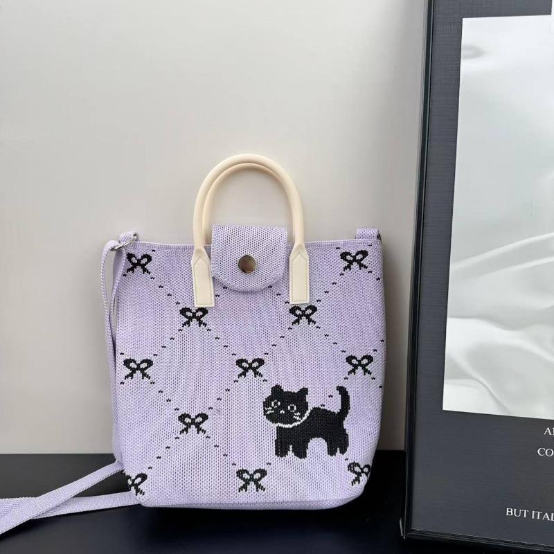 Premium new cute cartoon knitted mobile phone bag adjustable messenger handbag niche versatile dopamine bag