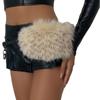New MAO MAO Retro Faux Fur Waistband and Plush Waistchain