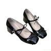 Fashion Versatile Thick Heels for Spring Autumn Not Tiring Feet Exquisite Mid Heeled Women's Shoes Casual Bow Elegant Square Toe Shoes