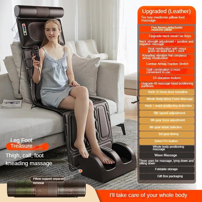 JINKAIRUI Full Body Electric Massage Mattress Multi-function Shoulder/Neck/Waist/Back Kneading Vibration Massage Pad with Heatin