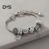 Women Bracelet Heart Shape Rhinestones Inlaid Bracelet with Adjustable Design No Fading Wear-Resistant Bracelet