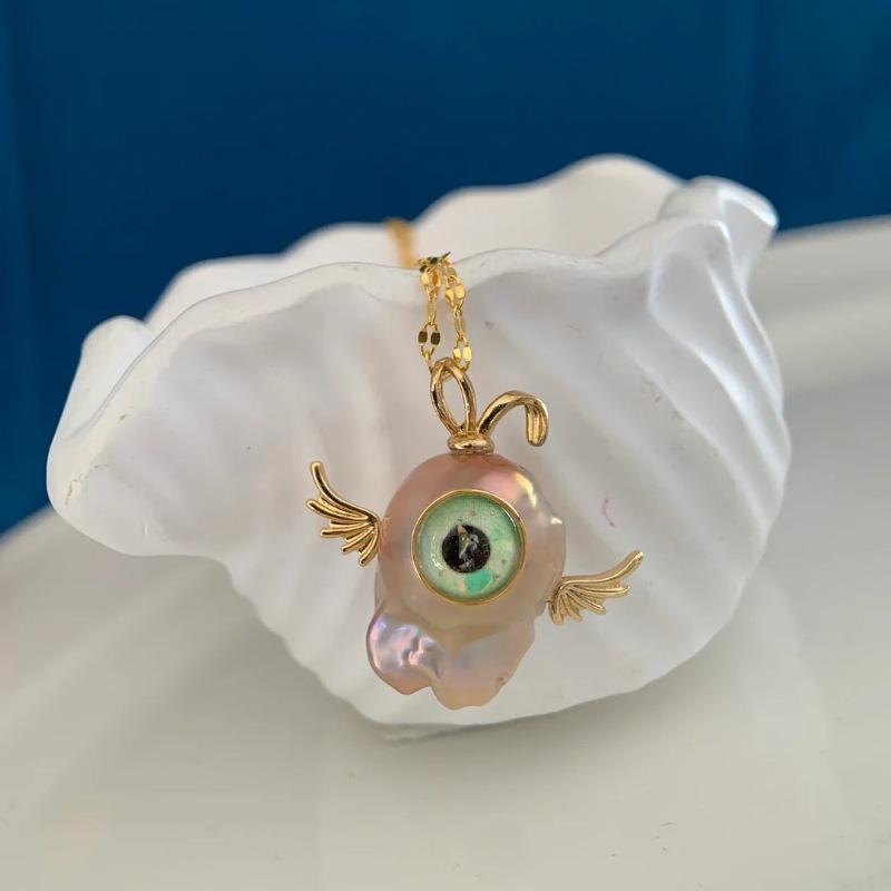 Ocean Series Spongebob Squarepants Dinosaur Pearl Pendant Fashion Pearl Necklace Electroplating Gold Guarantee