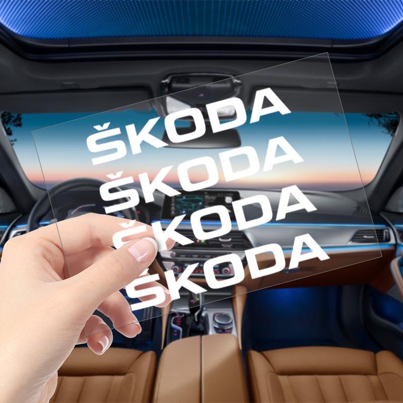 4Pcs Car Door Handle Stickers Tire Rear View Mirror Decals For Skoda Octavia Superb Rapid Kodiaq Karoq Fabia Kamiq Roomster Citigo