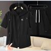 2026 Quick-Dry Men's Summer Set: Loose Hooded T-Shirt & Shorts for Plus-Size, Korean Style