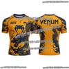 T-shirt Sportiva da Uomo UFC Leggera Traspirante Asciugatura Rapida Collo Tondo Manica Corta Top per Allenamento in Palestra Fitness Confortevole MMA Boxe Te