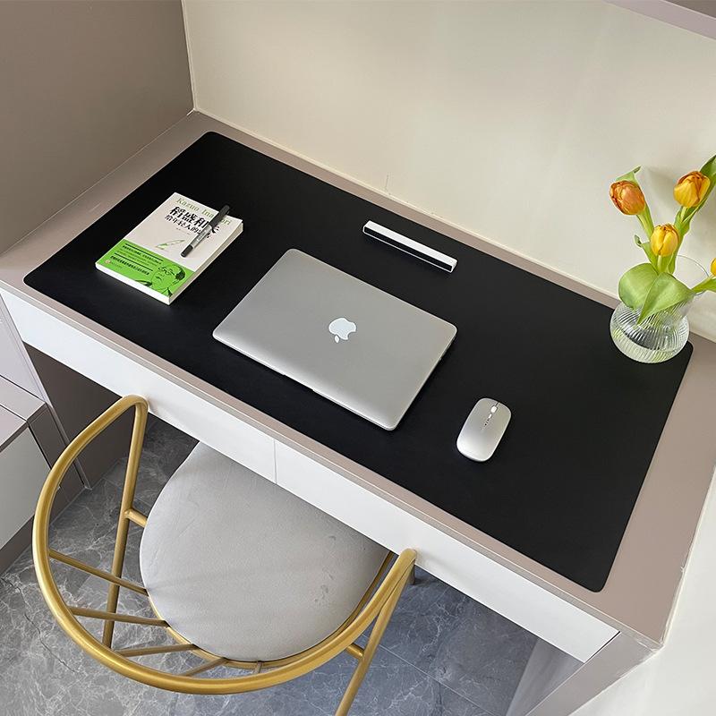 Premium Pink PU Leather Desk Mat - Non-Slip Large Mouse Pad | Waterproof, Easy Clean Office & Home Desk Protector (23.6x11.8in)