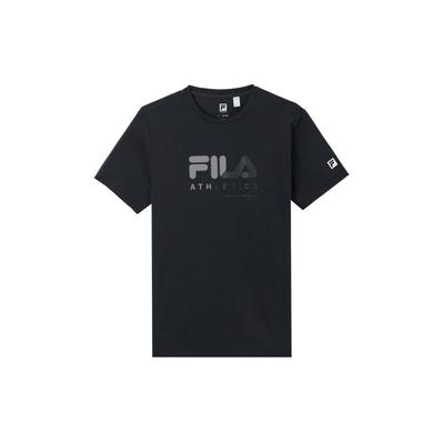 Fila Latte Girl 3.0 Athletics Vintage Logo Print Crew Neck Short Sleeve T-Shirt Men Tops Deep-Black A11M321104FBK