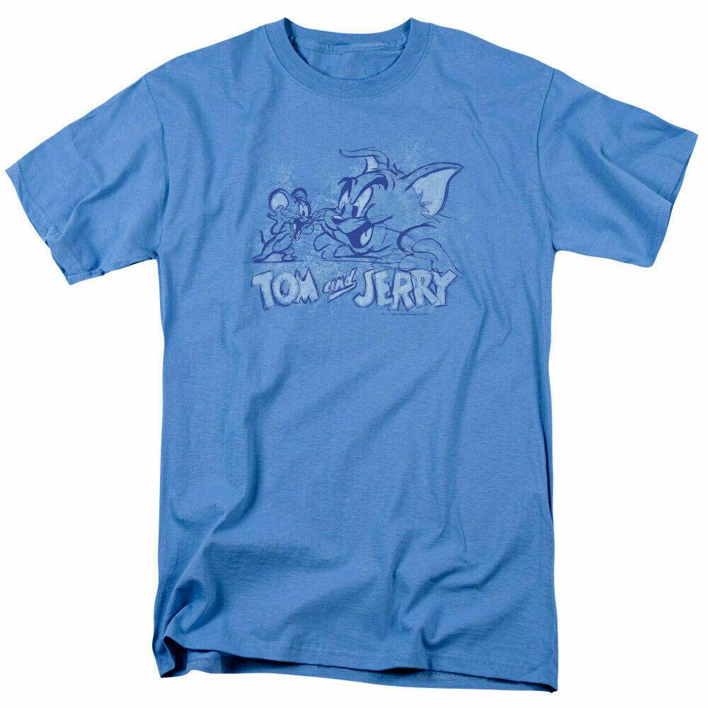 26 Tom and Jerry Sketchy T Shirt Mens Licensed Cartoon Merchandise Carolina Blue Unisex T-Shirt XL