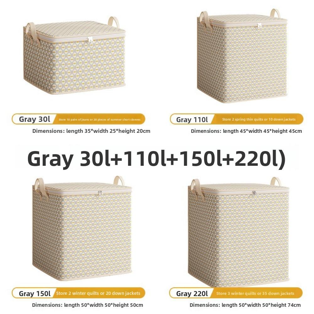 Non-Woven Quilt Storage Bag With Lids Zipper Foldable Clothes Quilt Bins Container Large Capacity Dust-Proof Bag Organize