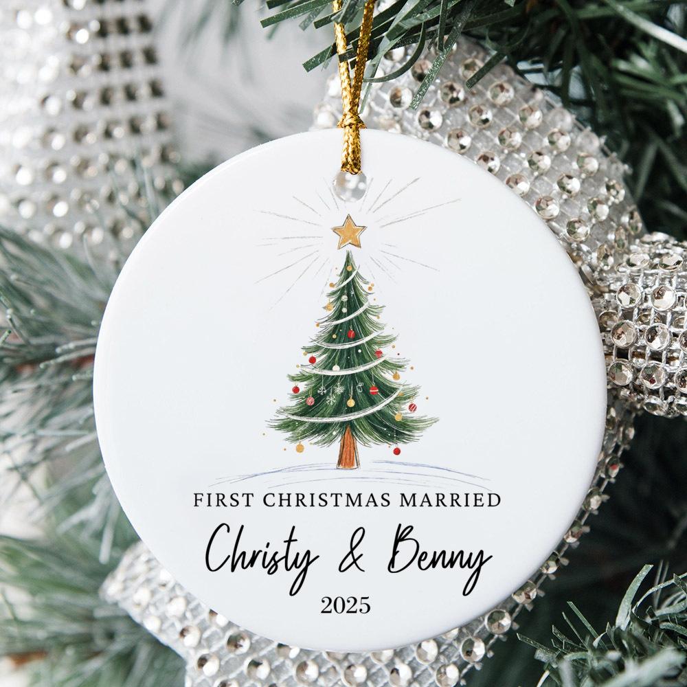 First Christmas Married Ornament Mr and Mrs Ornament Personalized Wedding Gift Newlywed Christmas Gift Wedding Xmas Bauble