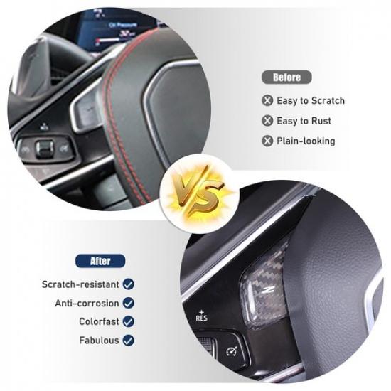 Dry Carbon Steering Wheel Control Button Trim Patch For Corvette C8 Z06 -24