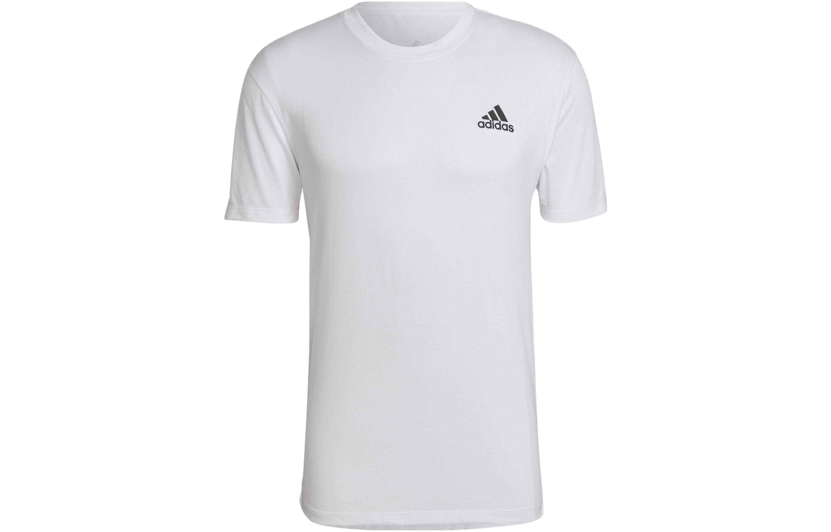 Adidas T Shirts Men s White Crew Neck Moderate HT9053 M