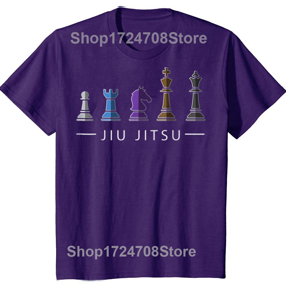 Funny BJJ Brazilian Jiu Jitsu Chess Belt Fighter T-shirts Men Women's Fashion Casual Tshirt 100% Cotton Loose Oversized T Shirt