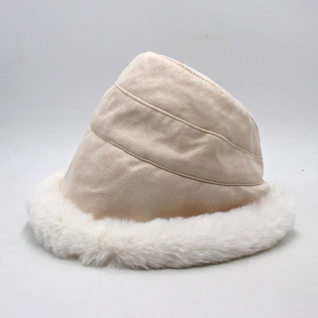 Winter Plush Hat Thickened Bucket Hat Windproof Warm Soft Tweed Hat Winter Hat Women