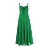 Women's Color Tied Slim Fit Slit Strap Dress