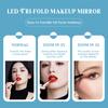 LED Trifold Makeup Mirror +2X +3X Magnification 3 Adjustable Color Temperatures Stepless