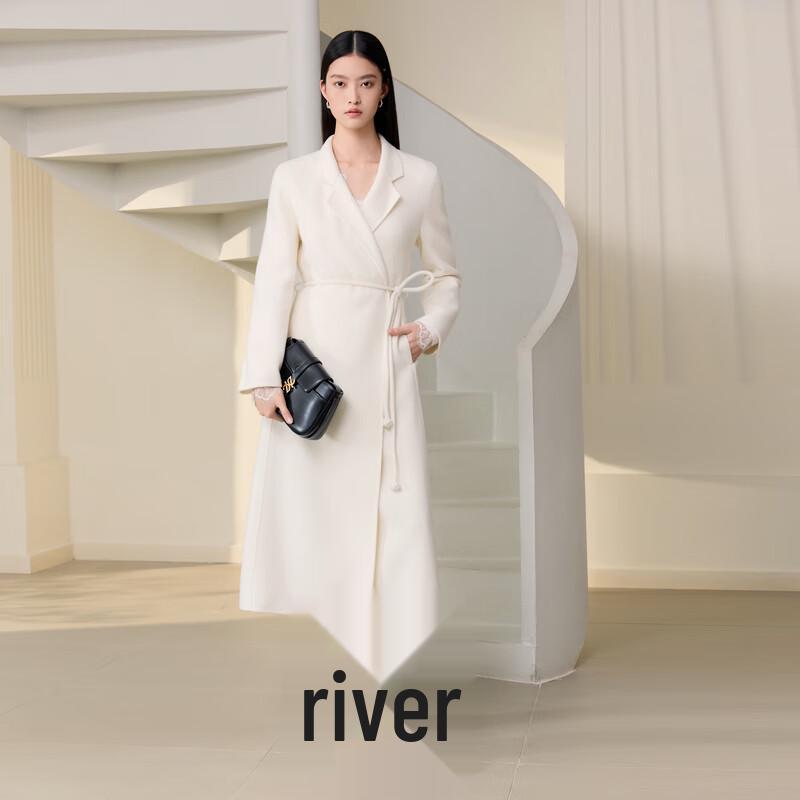 

ELLASSAY Women s Belted Wool Blend Long Coat L