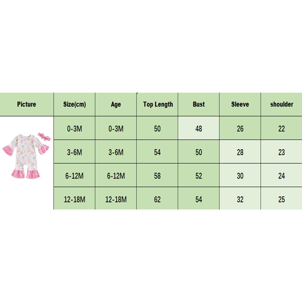 Rampersy dla dziewczynek ubranka wielkanocne królik marchewka pisanki nadruk falbanki długi rękaw wiosenne body z opaską