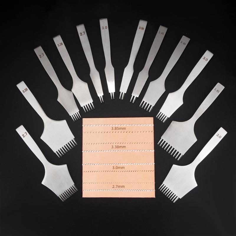 Steel Sharp Chisel French Style Pricking Leather Punching Tools Leather Punching Tool Polish-2.7/3.0/3.38/3.85mm