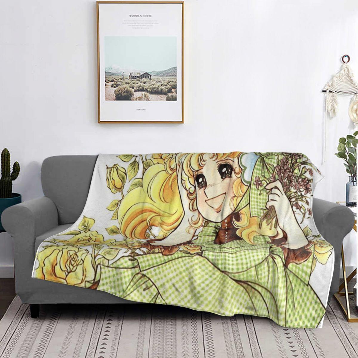 Exquisite Fashion Items Unisex Candy Candy Anime Manga Blankets Soft Warm Flannel Throw Blanket Bedspread For Bed Living Room Picnic Travel Home Sofa