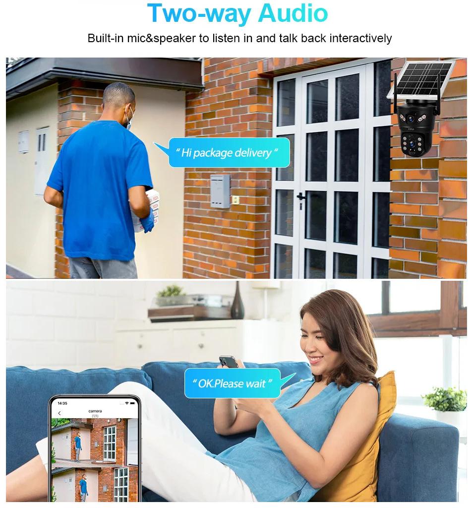 V380 Solar 4G Surveillance Camera: Indoor/Outdoor HD Monitor