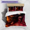 Set cuvertură de pilota 3 buc (1 * Husă de pilota + 2 * Față de pernă, Fără Miez), Set de așternut cu imprimeu Demon Slayer, Decor pentru dormitor, Pentru toate anotimpurile, Cadou de ziua de naștere
