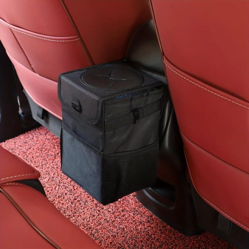 Collapsible Car Trash Can with Lid Car Garbage Bin Leakproof Car Trash Bag Car Use