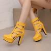 2026 Summer Platform Women's Sandals Exquisite Hollow Design High Heels Zipper Back Party Date Sandals