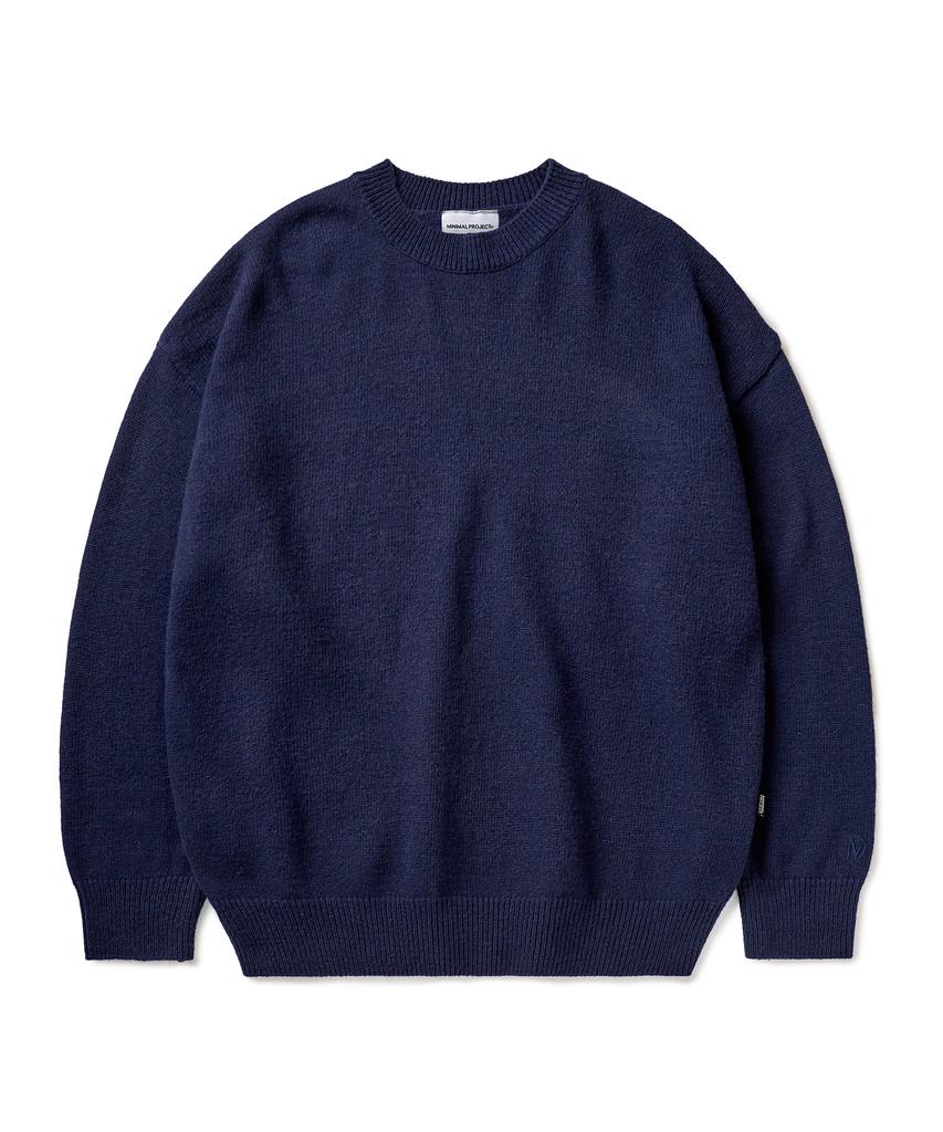 MINIMALPROJECT Wool Embroidered Round Knit Mnt103 [Navy]