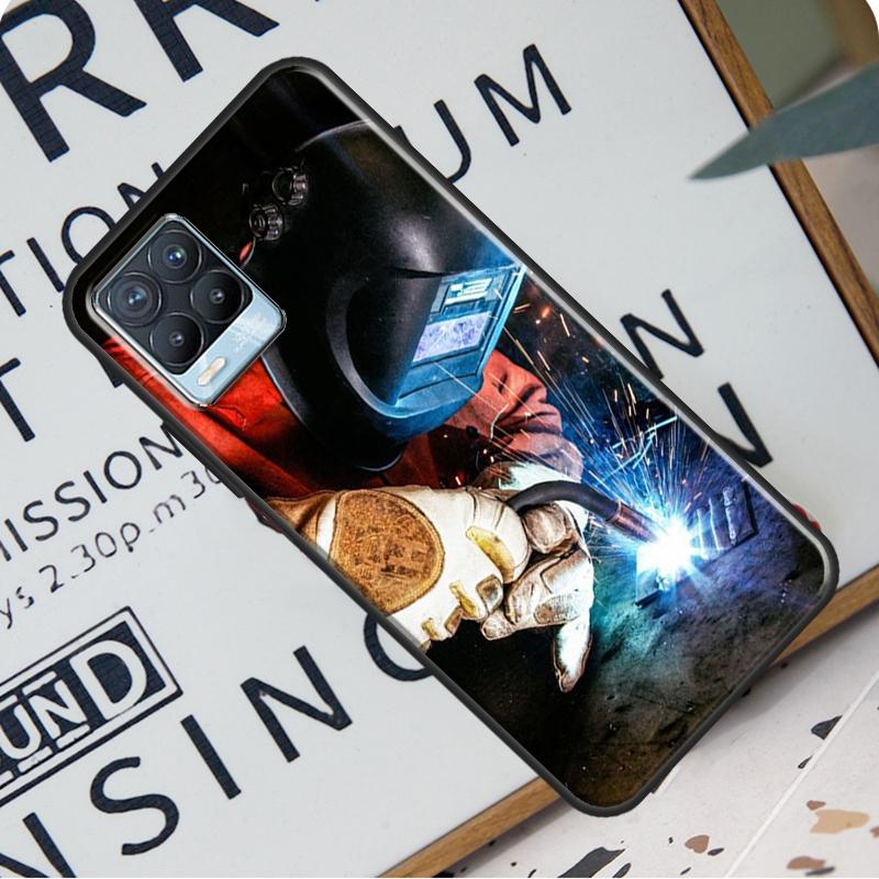 Welder Welding Metal Worker Case For Realme C21 C11 C15 GT Neo2 Master 8 Pro 8i OnePlus 9 Pro 8T 9R Nord2 Coque Cover