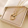 Multi-Tone Mom & Child Pendant Necklace Set, Heart & Family Silhouette Necklaces for Mother's Day