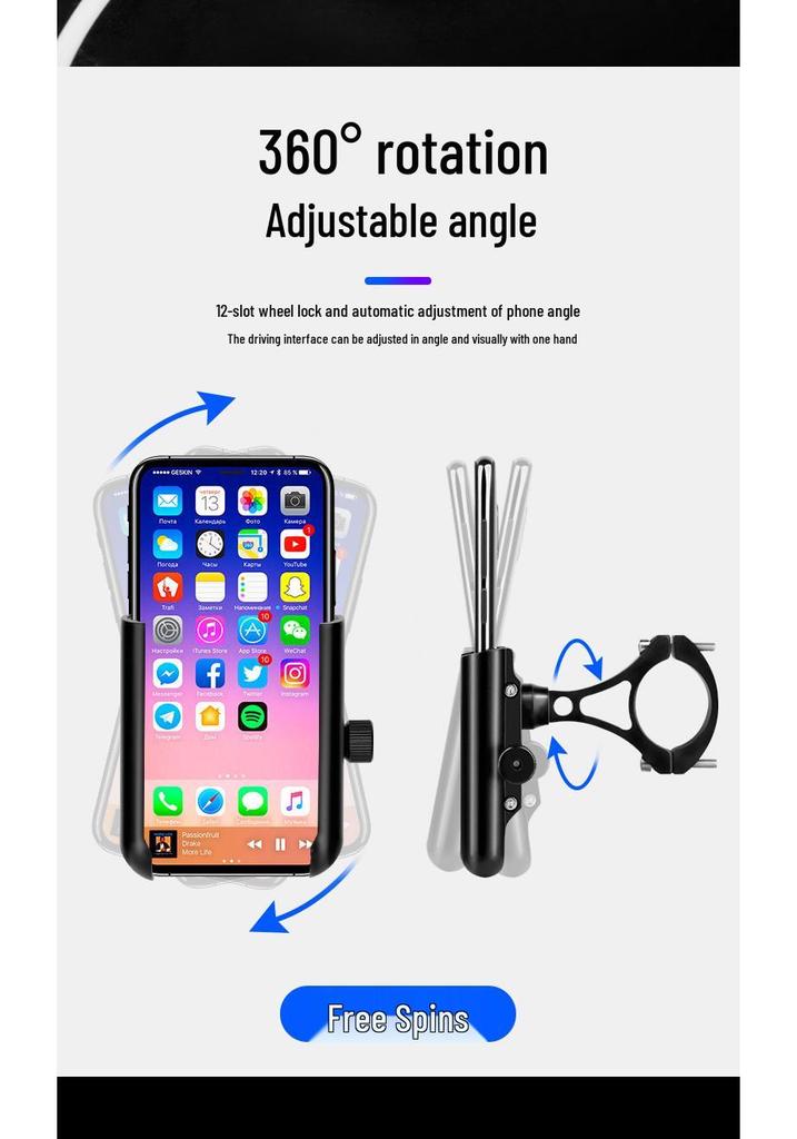 Electric Bike & Motorcycle Phone Holder with Navigation Clamp