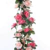 Künstliche rosa Rosen-Ranken-Blumen-Girlande zum Aufhängen, Blumen-Dekoration für Zuhause, Garten, Party
