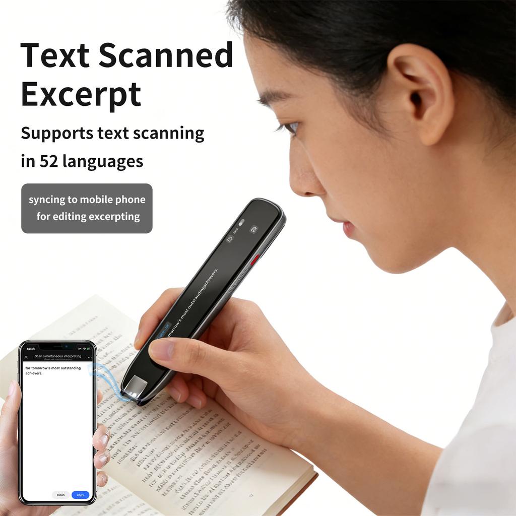 Translation Pen Scanner Reading Pen 142 Language Translation Text Speech Smart Recording Pen Voice Offline Translator for Travel Can Be Used Offline