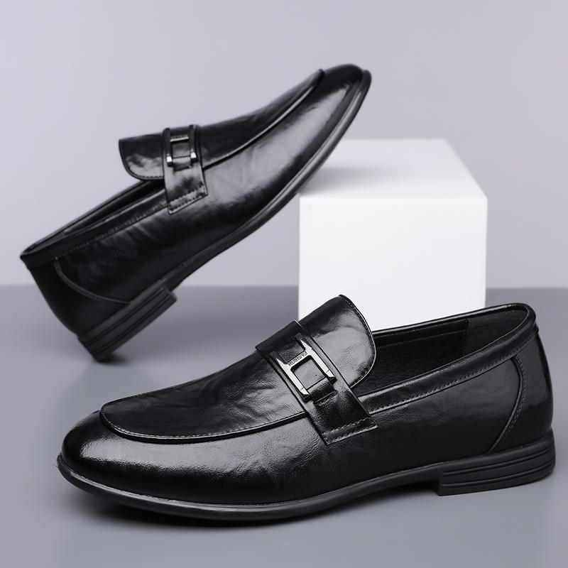 Fashion Men Casual Leather Businenss Loafers Handmade Driving Shoes Non-slip Man Slip on Flats Walking Man Soft Business Shoes Moccasins