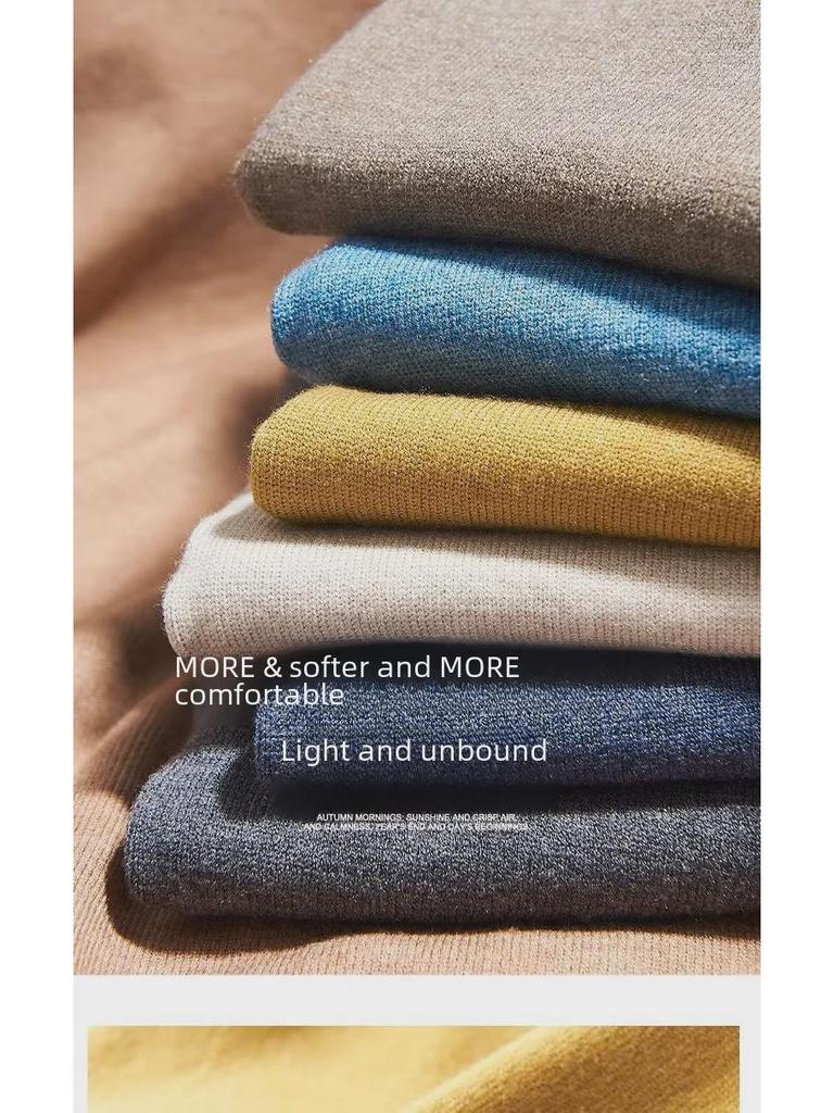 Men's Round Neck Long-Sleeve Knitted Sweater – Business Casual Top