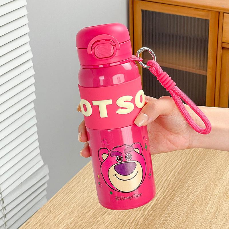 Термокружка  Вишневая Маруко  для девочек, высокая ценность, двойная питьевая кружка, милый детский стакан с трубочкой, спортивный чайник, портативный Single cup