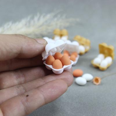 1Pcs 1:12 Dollhouse Simulation Egg Tray Egg Box With Eggs Dollhouse Kitchen Food Decoration Miniature Life Scene Accessories