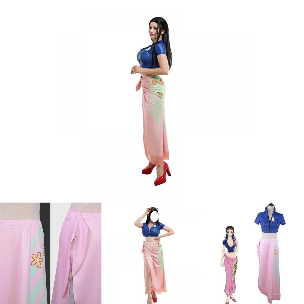 Stunning One Piece Nico Robin Skirt Anime Cosplay Costume Halloween Tops Decorated Ideal For Video Shoots And Festivals.