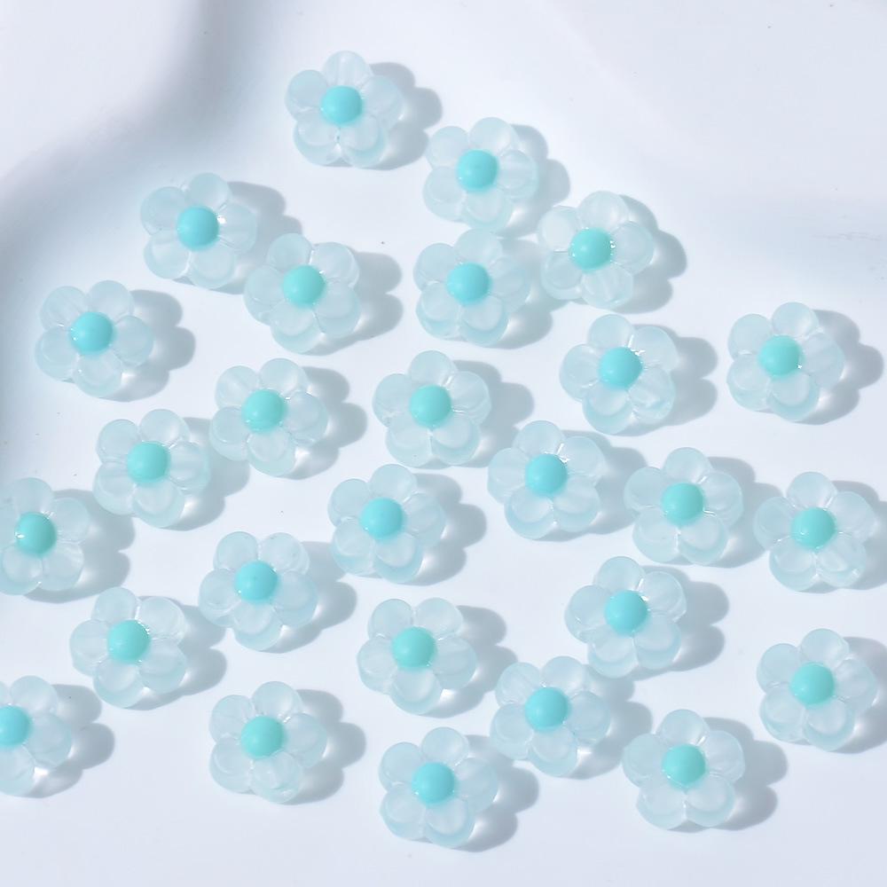 Korean INS Frosted Five-Petal Flower Acrylic Beads for DIY Bracelets - Colorful Accessories