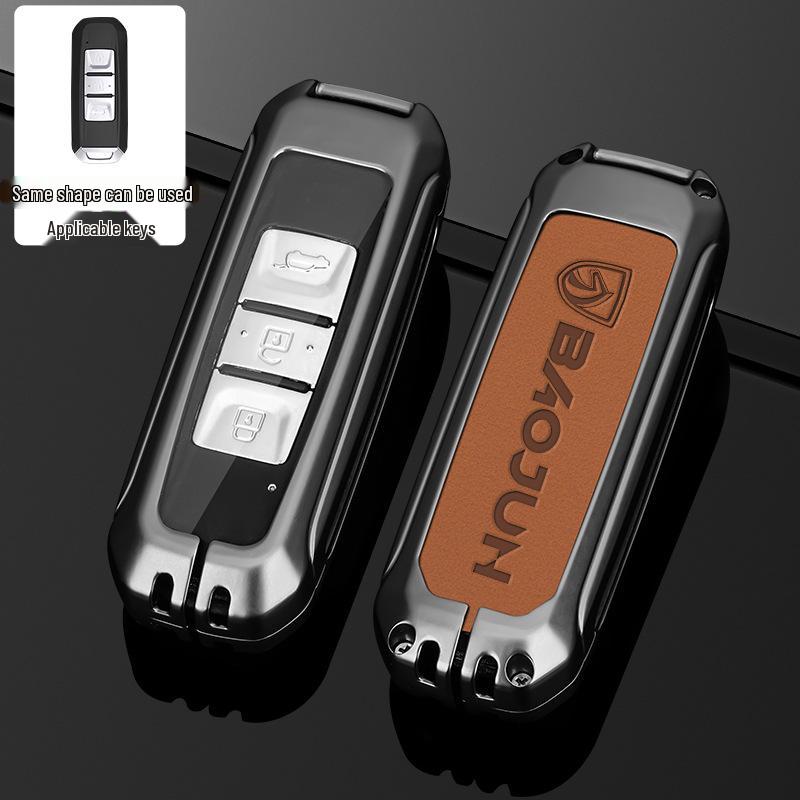 Baojun 560/530/510/E100/730/310w/E200 Car Key Case with Buckle - Metal Shell for Men and Women