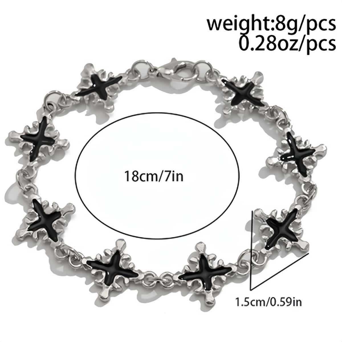 

Simple Personality Black Oil-dripping Sliver Color Cross Splicing Bracelets for Men Women Hip-hop Punk Jewelry Accessories Gifts