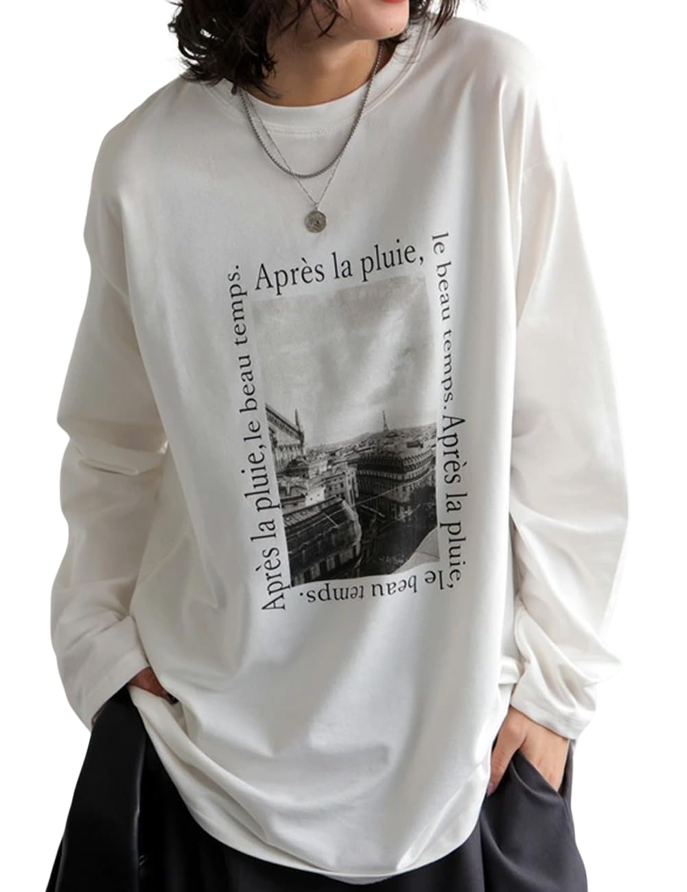 

antiqua Printed Long Sleeve One Size White Women s T-Shirt, EP-00169, 03,